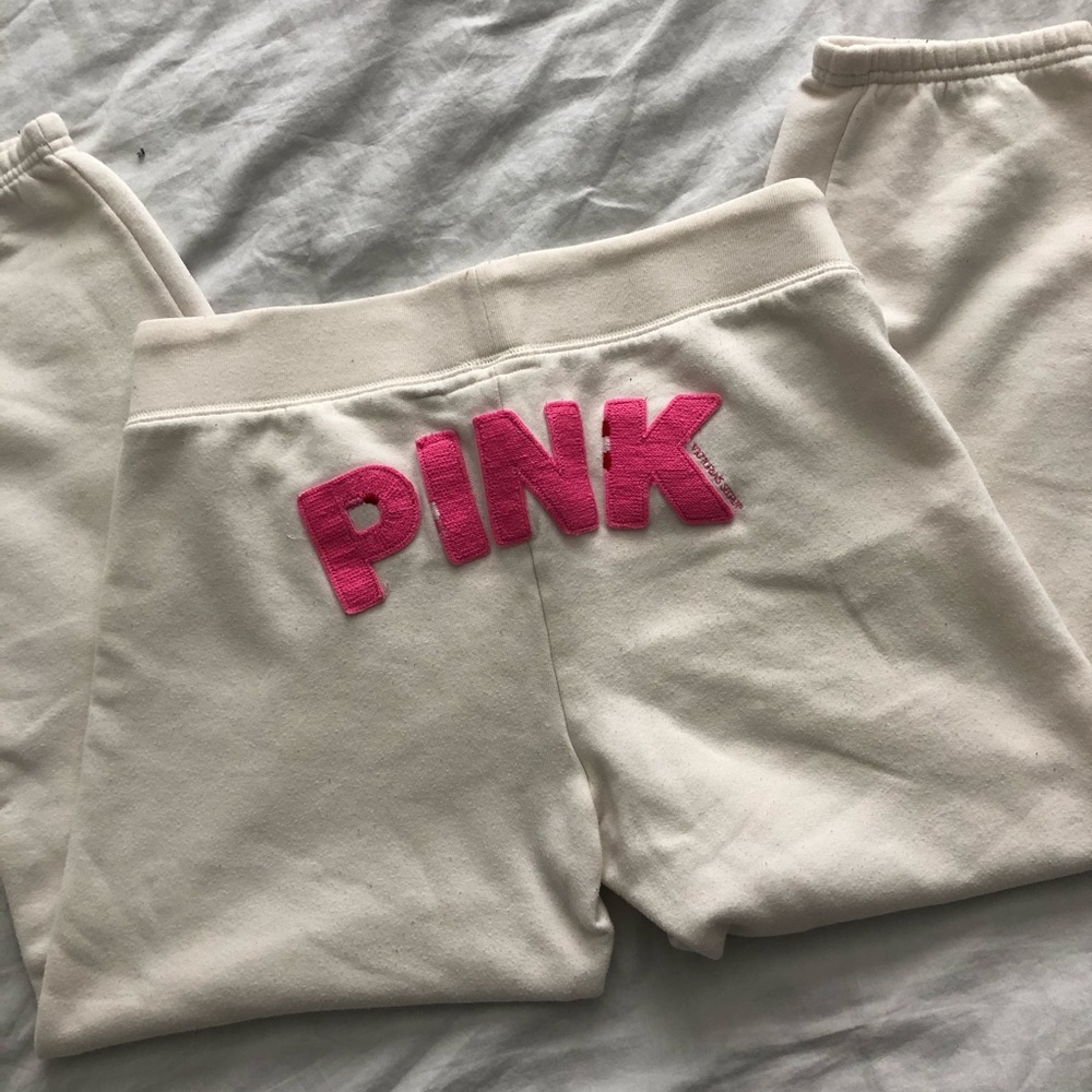 White Victoria’s Secret PINK Sweatpants